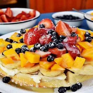 Waffles con Fruta