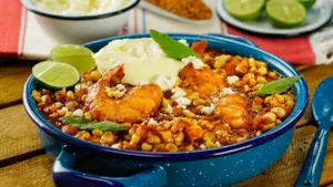 Esquites con camarón